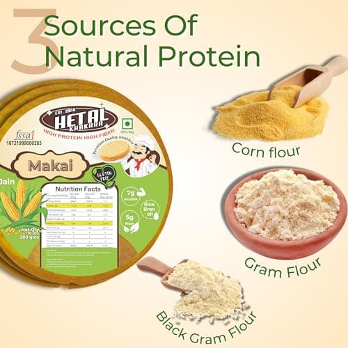 Makai Khakhra JAIN | Glutan Free | Crispy| Ready To Eat | High Protein High Fiber| No Palm Oil | 200g Vacuum Pack Of 2 — image 2