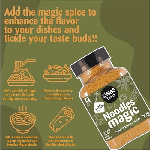 Omas Fresh No Onion, No Garlic Noodles Magic Authentic Spice Mix Masala Powder 70G | Jain Masala Best for Making Noodles, Pasta, Paratha, Wrap, 0.068 Kg — image 3