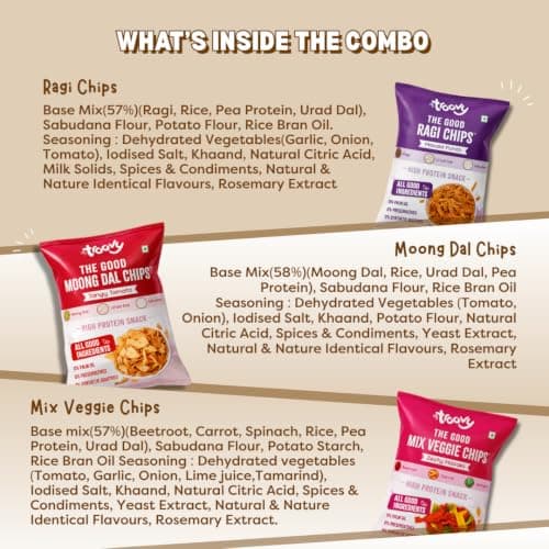 Troovy Mixed Chips | Tasty & High Protein Snacks | 30% Of Protein Needs | No Palm Oil, Cholesterol or Trans Fats | (Pack of 6) — image 2