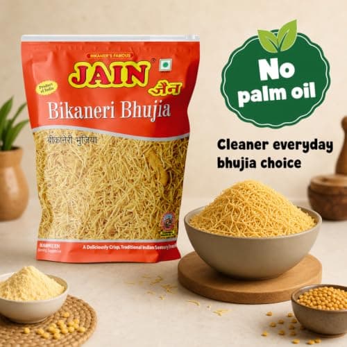 JAIN Bikaneri Bhujia, Size - 360g, Asli Bikaneri, Handmade, No Palm Oil, Zipper Pack — image 4