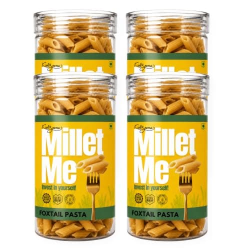 Millet Me By Kuizeens Foxtail Millet Pasta - 230g (Pack Of 4) | Gluten Free | Low-carb Diets | Low-carb Diets | Easy-to-make | Rich In Nutrients | No Msg | No Preservatives | Instant Pasta | Jain | No Onion & Garlic