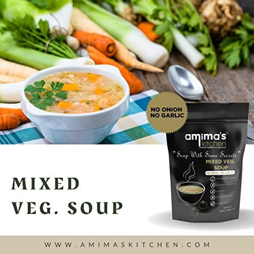 Amima's Kitchen Mixed Veg. Jain Soup (No Onion No Garlic) - 100 Grams [Serves 10] | Instant Soup Mix Powder | Ready To Cook | No Artificial Flavour & Colour | Gluten Free | Non GMO | Healthy Soup — image 3