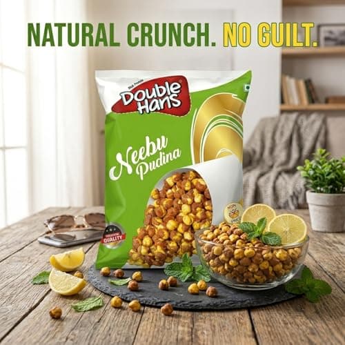 DOUBLE HANS Nimbu Pudina Roasted Chana, Lemon Mint Flavoured, 500gm — image 5
