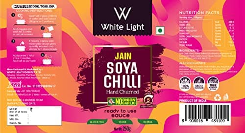 White Light Food Jain Soya Chilli Sauce l Vegan and Natural Ingredients l Ready to Eat Healthy Food (250g) (Pack of 1) — image 5