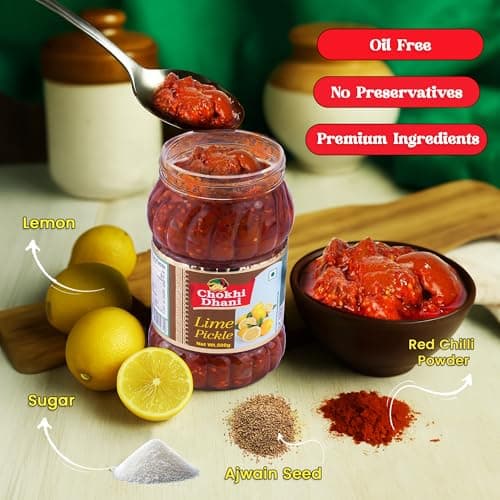 Chokhi Dhani Lime Pickle 500g | Tangy & Spicy Nimbu Achar | Oil Free Lemon Pickle | No Onion No Garlic | Traditional Indian Pickle | Homemade Style — image 4