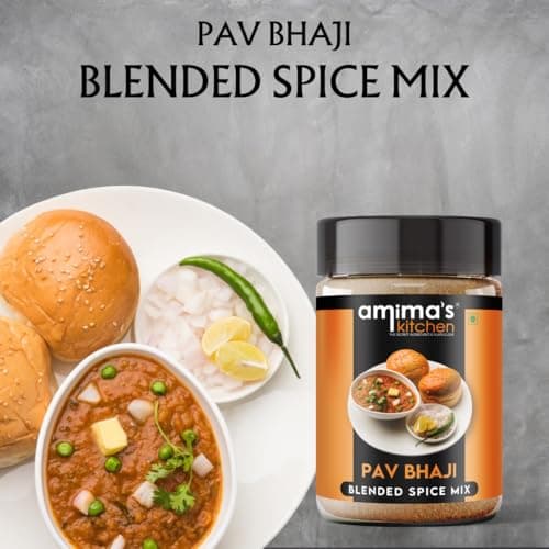 Amima's Kitchen Pav Bhaji Masala Powder (No Onion No Garlic) – 100 Grams | Blended Spice Mix | No Synthetic Flavour & Color | Ready Jain Spice Mix — image 3
