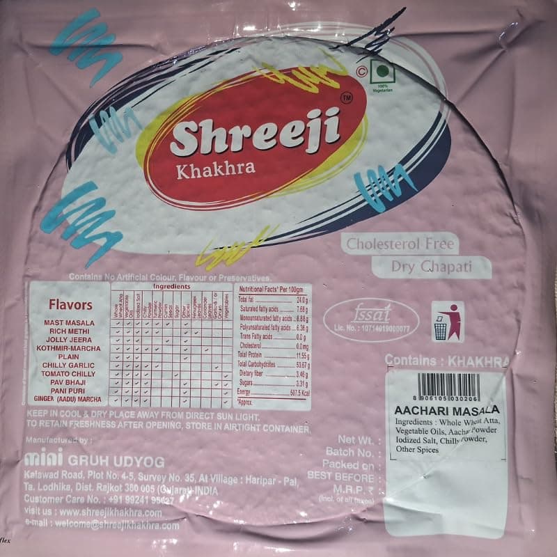 Jain's Favourite Aachari Masala Khakhra Combo (4 * 200 g)