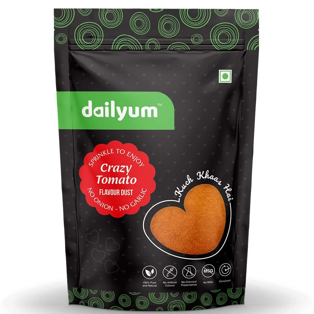 Dailyum Crazy Tomato Flavour Dust | No Onion No Garlic | Pack of 4 | 70 Gram Each | Tangy Tomato Seasoning — image 2