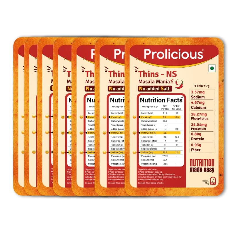 Prolicious Thins Methi High Protein Chips | Upgrade Your Snacking | 10g Protein + 5g Fibre | Same Crunch, Snack Smarter | Plant Based, Jain | No Palm Oil | 50g — image 8