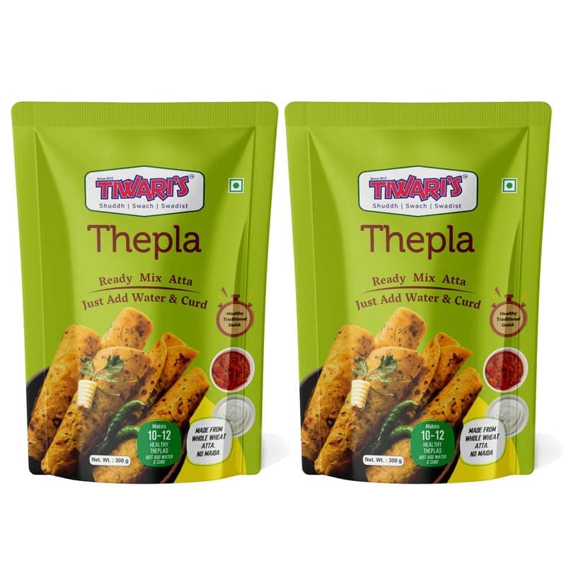 Tiwari’s Kasuri Methi Paratha/Poori Ready-To-Use Atta Mix | 100% Vegetarian Instant Healthy High Protein & Fiber Flatbread Mix With No Preservatives, No Onion & Garlic | 300gm, Pack of 2 — image 7
