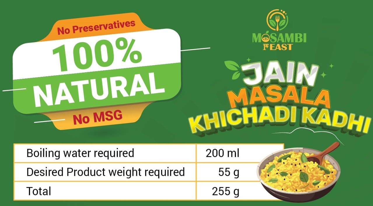 MOSAMBI FEAST Ready-to-Eat Jain Masala Khichdi Kadhi | 100% Natural No Preservatives | Rich Creamy Authentic Indian Flavors | Healthy Vegetarian Meal — image 5