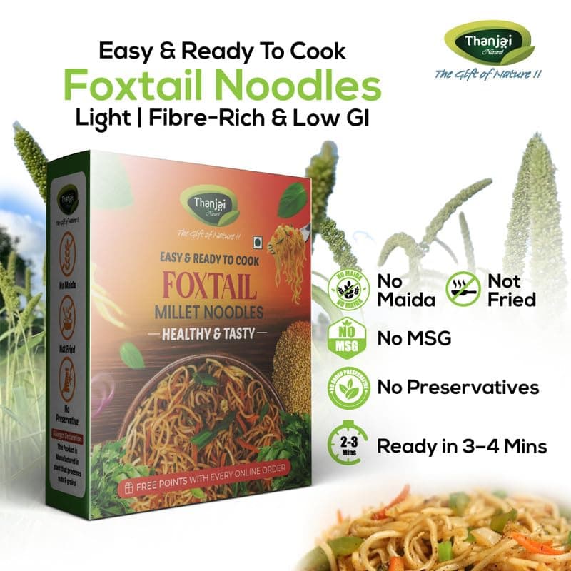 Thanjai Natural Foxtail Millet Noodles 180 Grams of Homemade Natural Millet Noodles( No Preservatives, No Chemicals, No Artificial Extract) — image 3