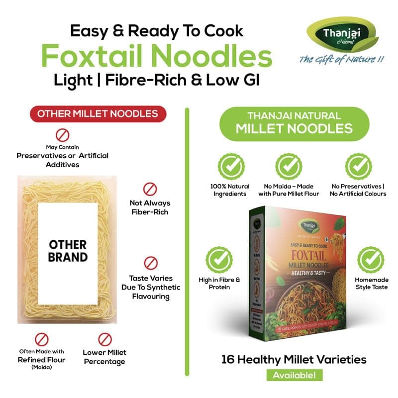 Thanjai Natural Foxtail Millet Noodles 180 Grams of Homemade Natural Millet Noodles( No Preservatives, No Chemicals, No Artificial Extract) — image 6