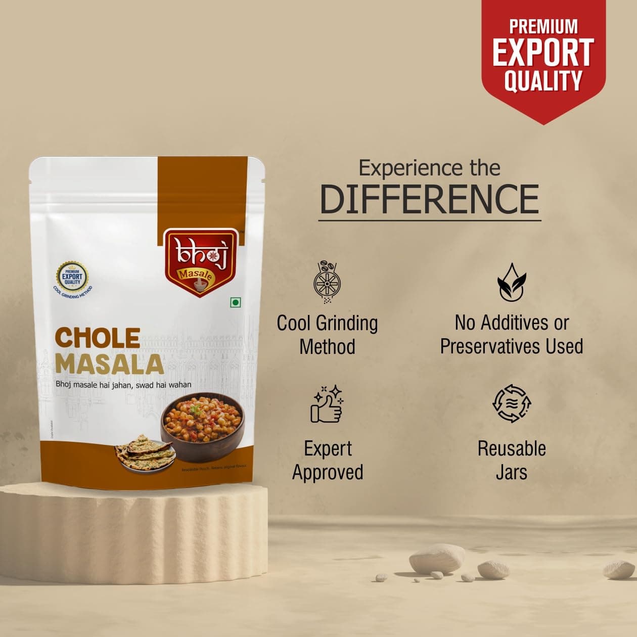 Bhoj Masale Chole Masala 200GM | Blended Spice With Natural Oils for Authentic Taste and Colour | For Healthy Delicious & Flavourful Cooking. No Colour, Preservatives, No Onion Garlic (Jain Masala) — image 5