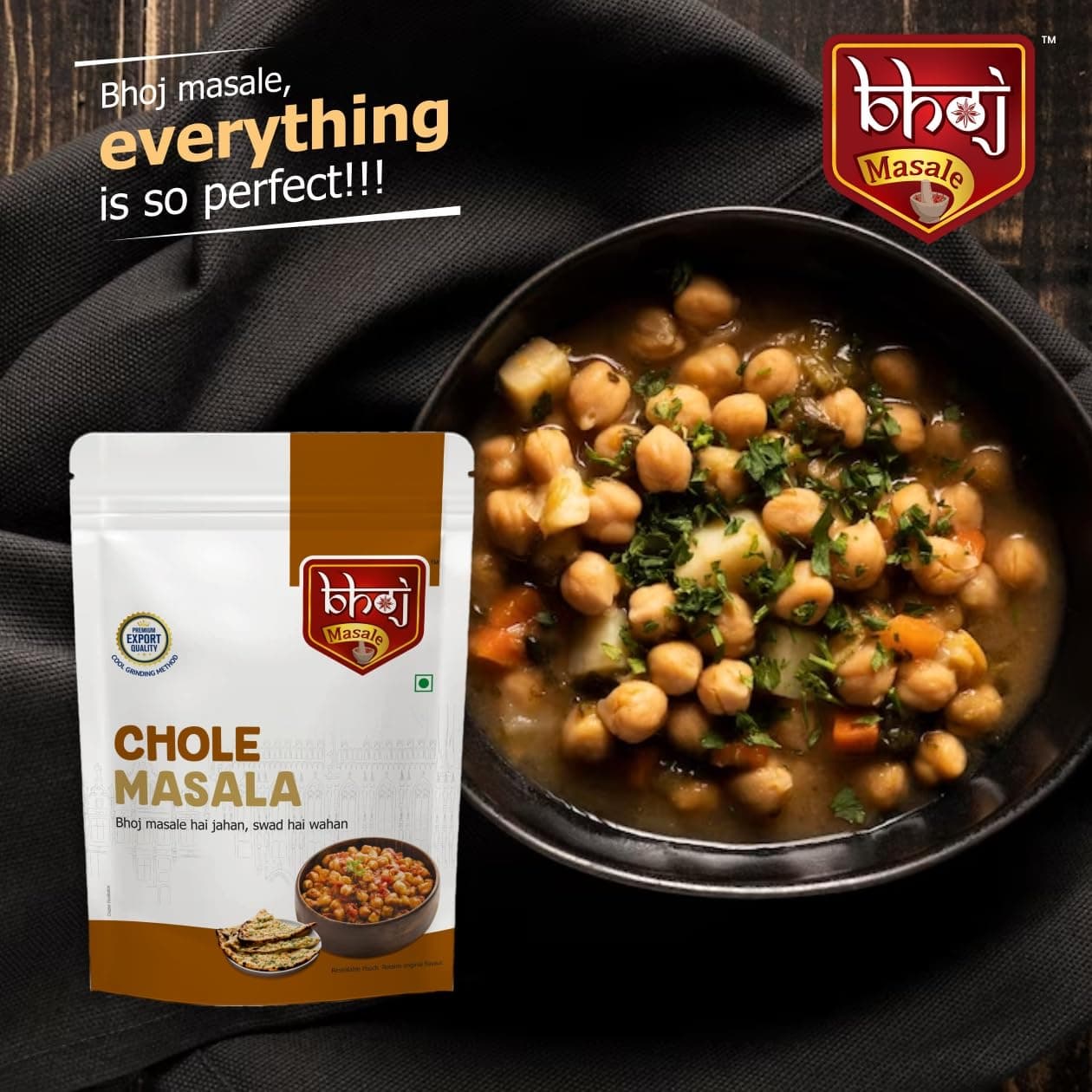 Bhoj Masale Chole Masala 200GM | Blended Spice With Natural Oils for Authentic Taste and Colour | For Healthy Delicious & Flavourful Cooking. No Colour, Preservatives, No Onion Garlic (Jain Masala) — image 6