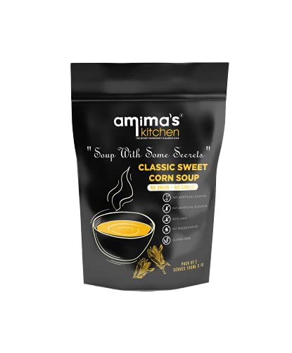 Amima's Kitchen Classic Sweet Corn Jain Soup (No Onion No Garlic) - 100 Grams [Serves 10] | Instant Soup Mix Powder | Ready To Cook | No Artificial Flavour & Colour | Gluten Free | Non GMO | Healthy Soup