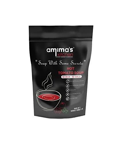 Amima's Kitchen Hot Tomato Jain Soup (No Onion No Garlic) - 100 Grams [Serves 10] | Instant Soup Mix Powder | Ready To Cook | No Artificial Flavour & Colour | Gluten Free | Non GMO | Healthy Soup