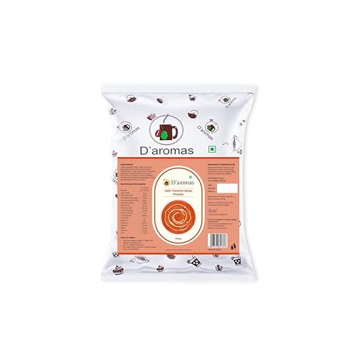 D'aromas Instant Jain Tomato Soup 10Kg, Instant Premix Powder With No Onion & No Garlic, Mix Powder, Veg Soup, No Artificial Flavour & Colour (Each 500gm) (Pack Of 20)