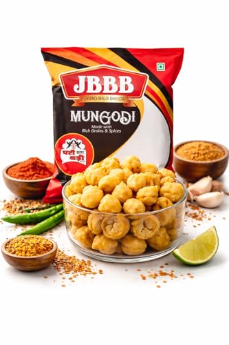 JBBB Jain Rajasthani Mangodi/Mungori 400gm Pack | Homemade Moong Dal Wadi/Badi | Traditional Dry Dal Nuggets for Sabzi Curry Pulao Rice Dishes | Ready to Cook Vegetarian Food | No Added Preservatives
