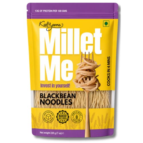 Millet Me by Kuizeens Black Bean Noodles - 110g | High-Protein & Fiber-Rich | Gluten-Free Delight | Easy-to-Make | No MSG | No Preservatives | Vegan & Wholesome | Jain | No Onion & Garlic