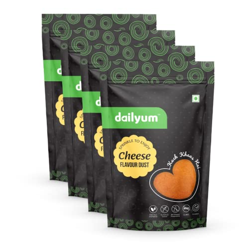 Dailyum Cheese Flavour Dust | Popcorn Seasoning | No Onion No Garlic | Pack of 4 | 70 Gram Each