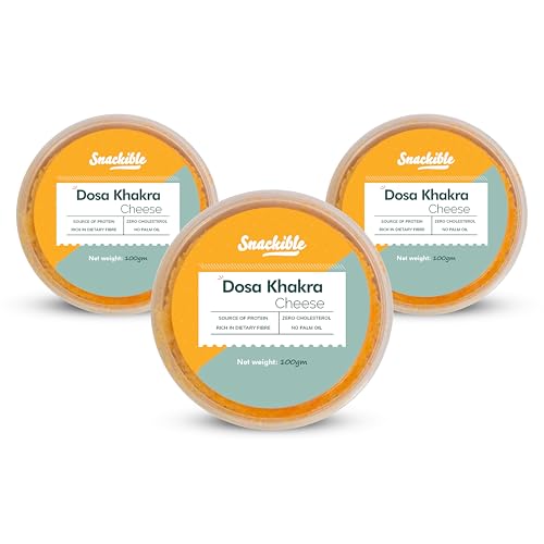 Snackible Cheese Dosa Khakra (Pack of 3) - 100gm | Healthy Snack | Millet Snack| No Palm Oil | High Fibre | Zero Transfat | Zero Cholestrol | Healthy Khakra