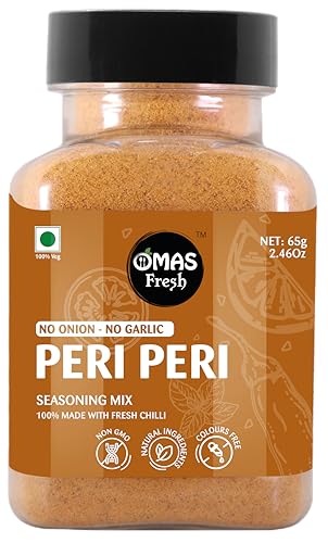 Omas Fresh Jain Peri Peri Masala Seasoning 65 g | No Onion No Garlic | Vegan | No Additives & Preservatives | Multi Purpose Seasoning
