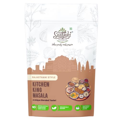 Saatyaki Naturals Kitchen King Masala - 100gm| Authentic Indian Spice Blend for Curries, Sabji and Daily Cooking|Homemade Style, Freshly Grounded Aromatic Masala with No Preservatives