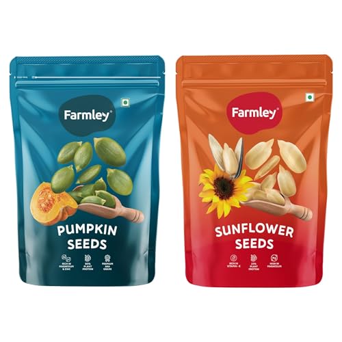 Farmley Edible Seeds Combo 400 g | Chia Seed + Sunflower Seed + Pumpkin Seed I Superfood Mix for Healthy Eating | Rich in Protein & Fiber (200g, each) (Pack of 2)