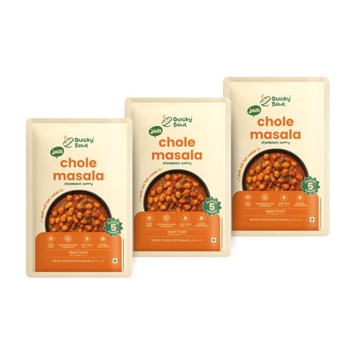 Quicky Bowl Jain Chhole Masala | Chick Pea Curry | Ready To Eat | No Onion No Garlic | Indian Sabji | Instant Food | (Pack Of 3)