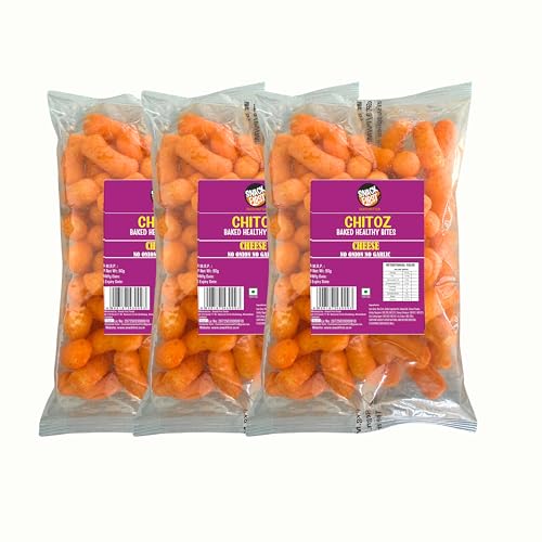 Snack First Chitoz, Pack of 3, No Onion No Garlic, Jain, Puffed Snack, Corn Puffs, Healthy Snack, Namkeen, Each 100g
