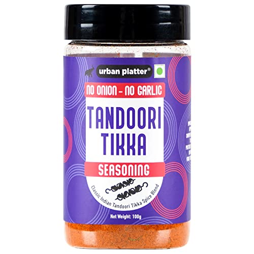Urban Platter Jain Tandoori Tikka Seasoning, 100g (Smoky BBQ-style Spice Blend | Onion & Garlic- free | Great for Fries, Popcorn, Makhanas & Marinades)