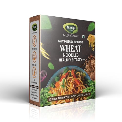 Thanjai Natural Wheat Noodles 180 Grams X 2 (360 Grams) of Homemade Natural Noodles(No Preservatives, No Maida, No Artificial Extract)