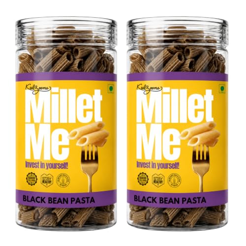 Millet Me by Kuizeens Black Bean Pasta - 230g, Pack of 2 | Gluten-Free & High-Protein | Rich in Nutrients | Easy-to-Make | No MSG | Preservative Free | Jain | No Onion & Garlic