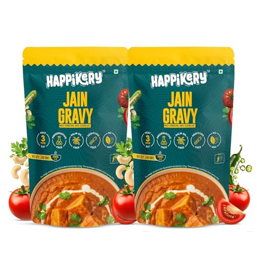 Happikery Gravy Mix -100g | No Preservatives | Upto 3-4 Servings | Quick & Easy Curry Mix | Ready To Eat in 3 Minutes | Jain Base Gravy | Pack of 2