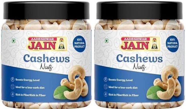 Aadeshwar Jain Cashews ()| Whole Cashew Nuts | Premium Kaju | Dry Fruits rich in Protein | Rich in Fibre | Healthy Snacks (100g (Pack Of 1))