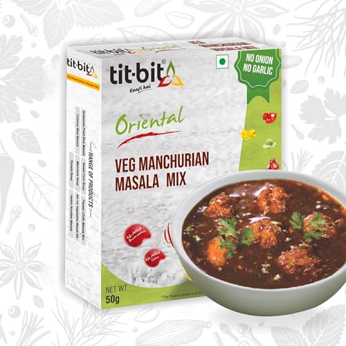 Tit-Bit Manchurian Masala Mix Pack of 5 (250g) No Onion No Garlic - Restaurant Taste at Home - Quick & Easy Cook in Minutes - Manchurian Gravy Mix Seasoning