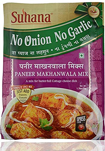 Suhana Paneer Makhanwala Nong (No Onion No Garlic) 50g Pouch | Spice Mix | Easy to Cook | Pack of 8