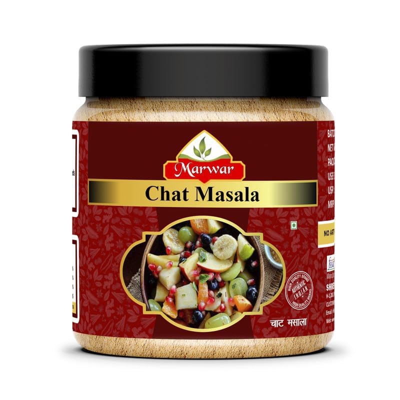 Marwar Chaat Masala 400g | Premium Spices & Herbs Used | Vegan, With No Onion & Garlic | Additives & Preservatives Free | Authentic Indian Spice Blend (Jar Pack)