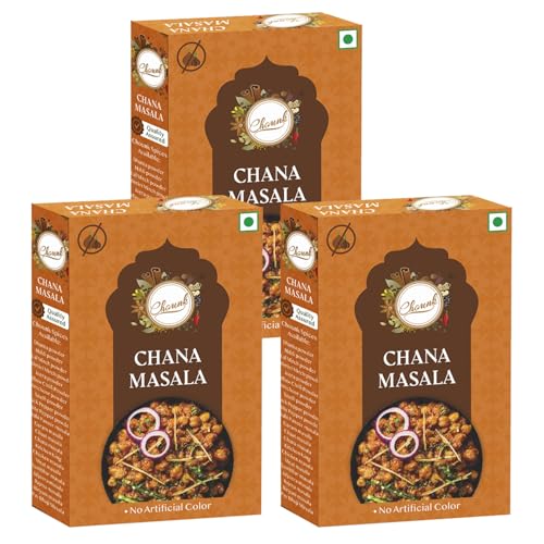 Chounk Punjabi Chana Masala Powder - 300gms (100gms x 3) | No Onion No Garlic | Blended Spice Mix | For Delicious & Flavourful Cooking | Ready Masala Powder | Jain Chana Masala | 100% Pure & Natural