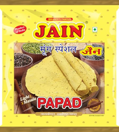 JAIN Papad Moong Dal Special Light Masala, 700g, 10 Inch, Handmade