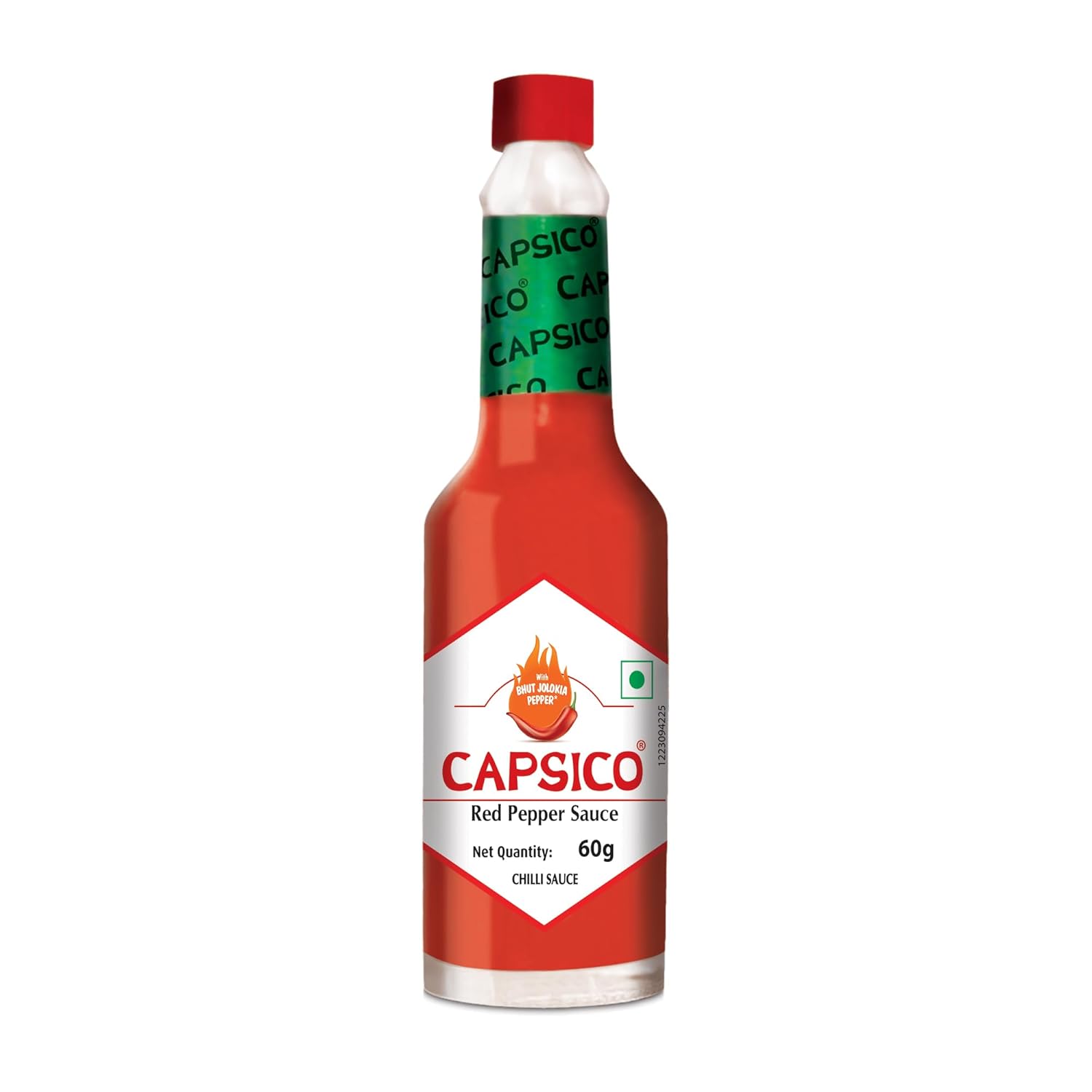 Dabur Capsico Red Pepper Sauce - 60g (Chilli Sauce) | Red Hot Sauce | For Pizza, Pasta, Sandwich & Mocktails | Made With Fresh Bhut Jolokia Pepper : Spiciest Chilli | Pure & Authentic Chilli Sauce | NO Artificial Flavours